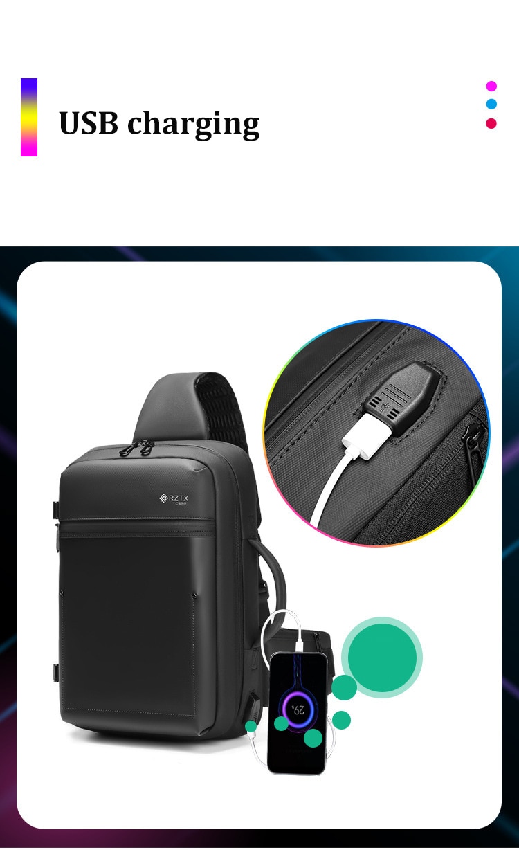 Led Display Chest Bag with USB charging | Led Backpack
