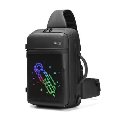 LED Display Chest Bag for USB charging Men s travel Shoulder bag DIY Smart Messenger Bags 1 - Led Backpack