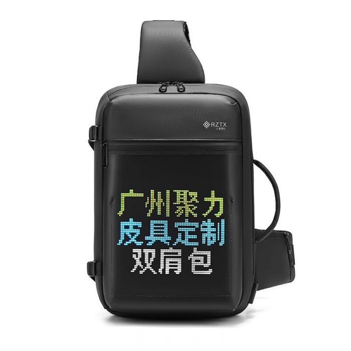 LED Display Chest Bag for USB charging Men s travel Shoulder bag DIY Smart Messenger Bags 2 - Led Backpack