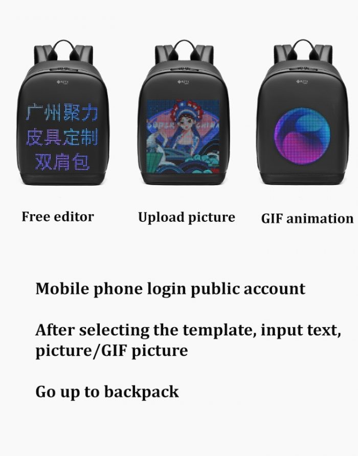 LED Display backpack Business travel Laptop Backpack Men DIY Smart backpack advertise school Backpack woman Bluetooth 4 - Led Backpack