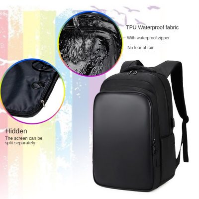 LED Smart Backpack Waterproof Large capacity Outdoor Advertising Display Backpack Cellphone Control Laptop Bag for Unisex 1 - Led Backpack