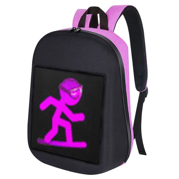 Smart APP control LED Screen Dynamic Advertising Backpack USb DIY LED City Walking Advertising 14 Laptop - Led Backpack